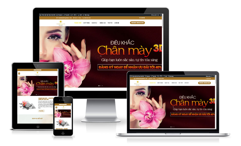 Thiết kế website làm đẹp, thẩm mỹ