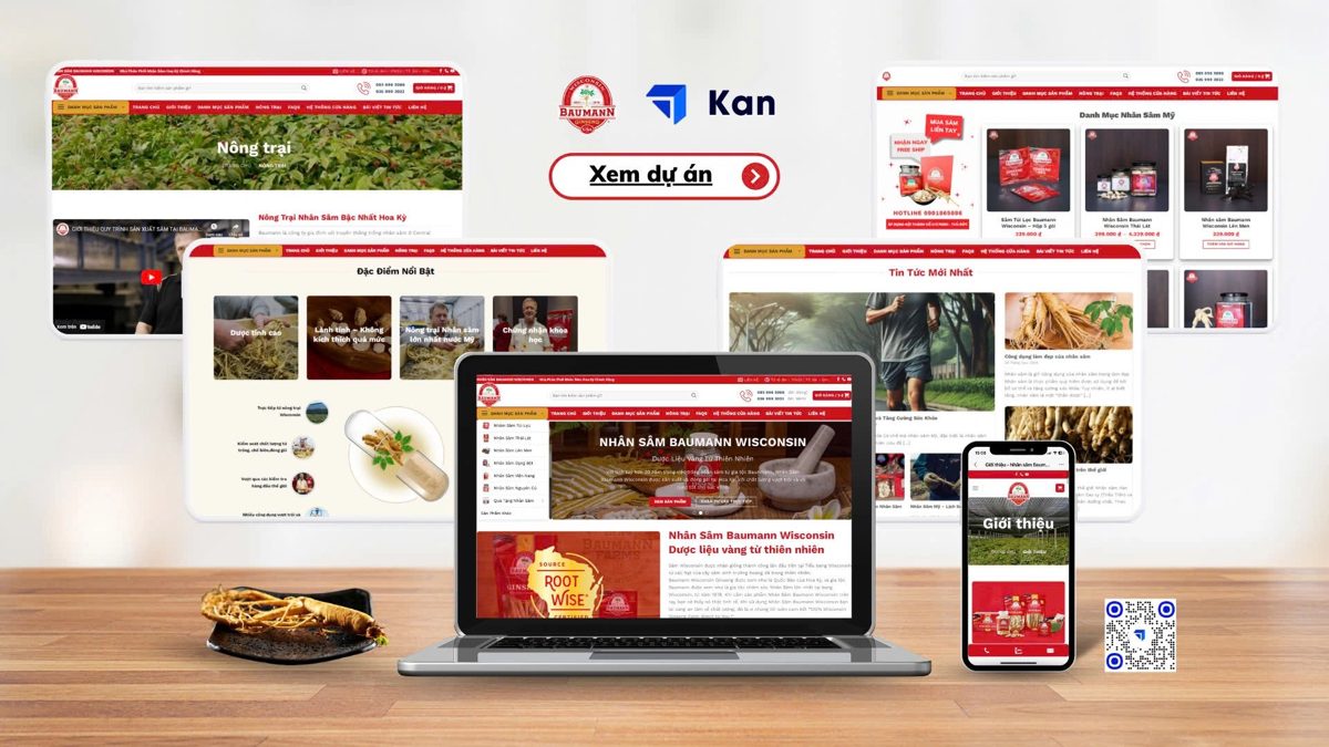 Website Nhân sâm BaumanN do Kan Solution thực hiện