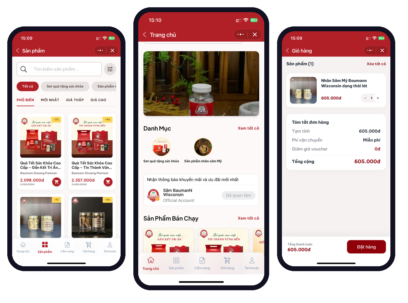 Zalo Mini App bán hàng của Nhân sâm BaumanN